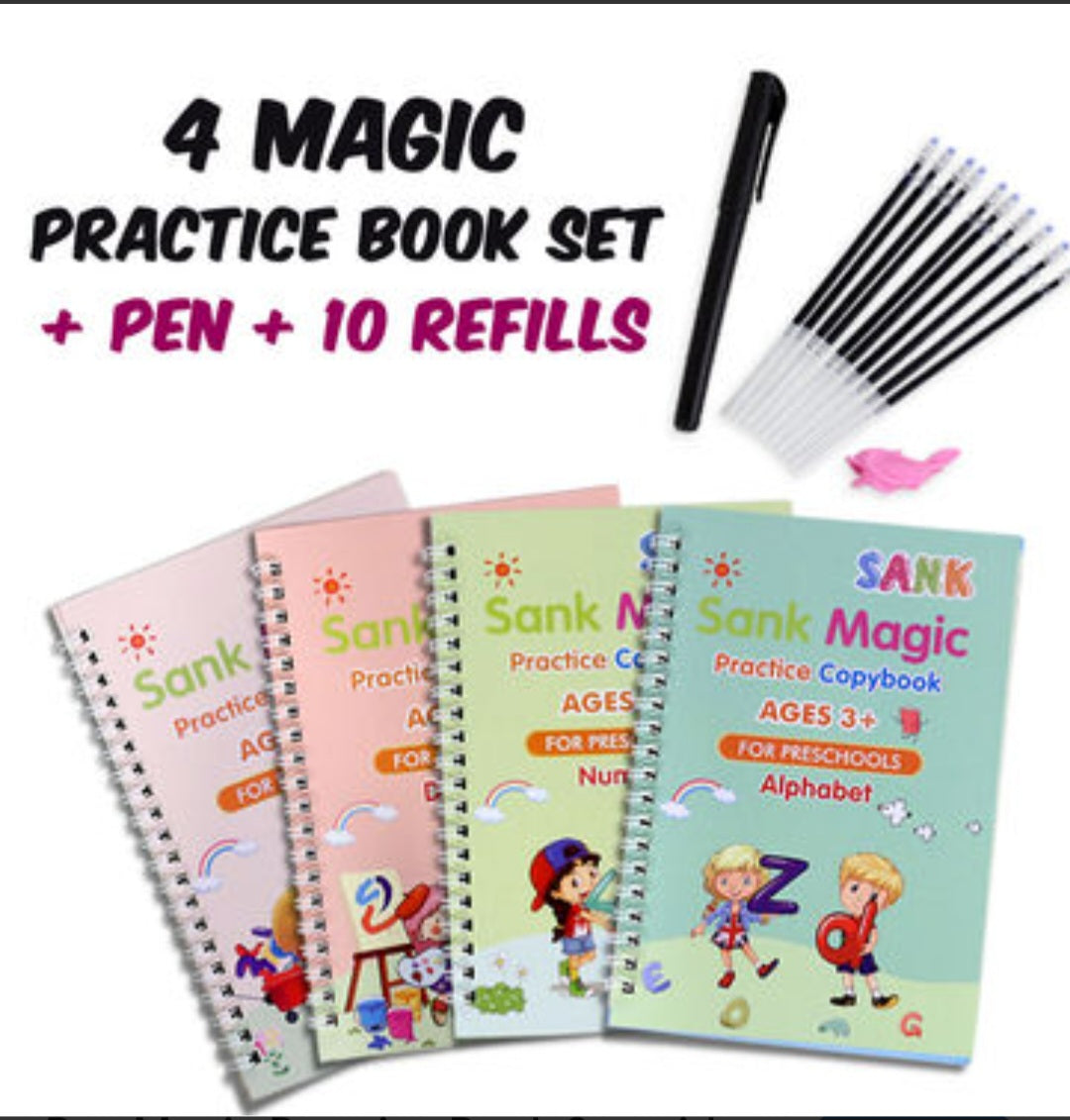 Magic Handwriting Practice Copybook Set with Refills
