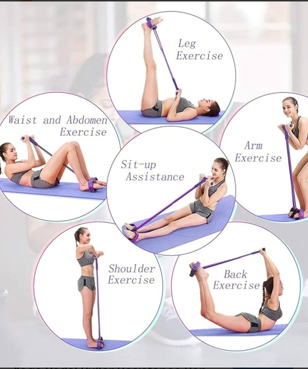 Yoga Pedal Resistance Band Fitness Training Tool