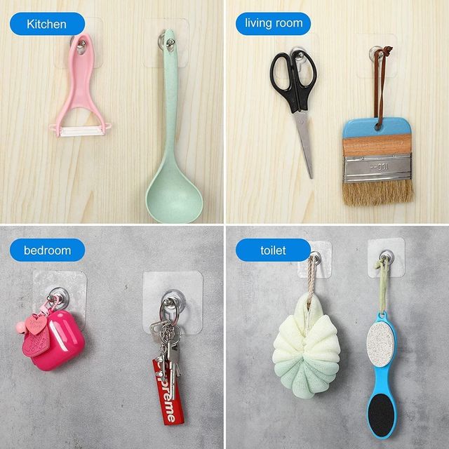 Wall Mount Screw Hooks Set for Home Storage